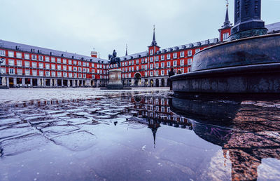 Reflection of buildings in city