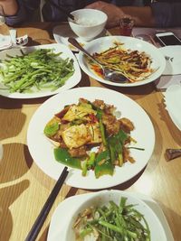 Close-up of food served in plate