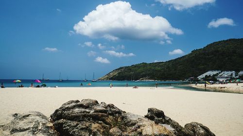 Scenic view of beach against sky