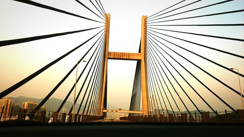 Tsing ma bridge against clear sky