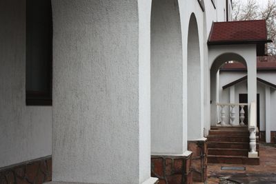 White wall of building