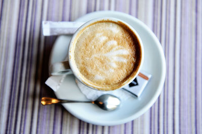 Directly above shot of coffee on table