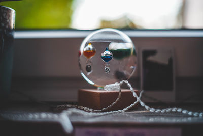 Close-up of toy on table