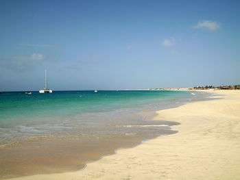 Scenic view of beach against sky