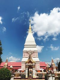 View of temple building against cloudy sky