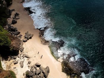 High angle view of beach against sky