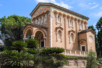 Low angle view of traditional building against sky