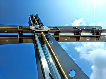 Low angle view of ship against sky