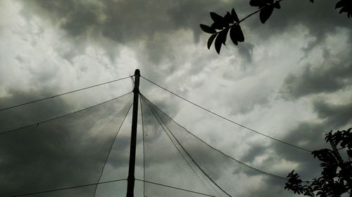 Low angle view of silhouette birds flying against sky