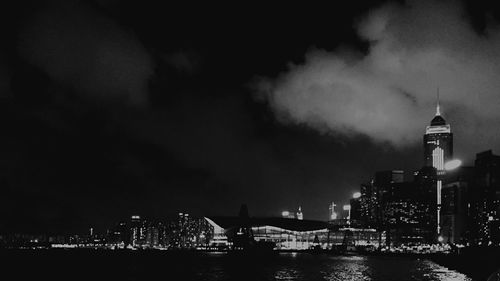 Illuminated cityscape at night