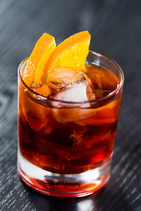 Close-up of drink in glass on table