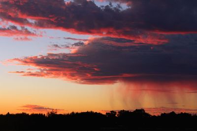 Scenic view of dramatic sky during sunset