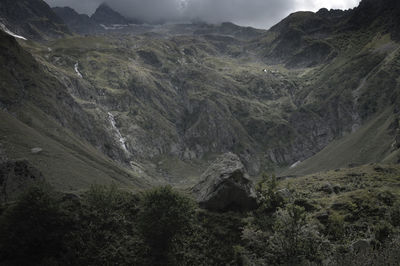 Scenic view of rocky mountains