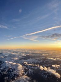 Scenic view of cloudscape against sky during winter