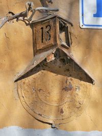 Close-up of old machine part
