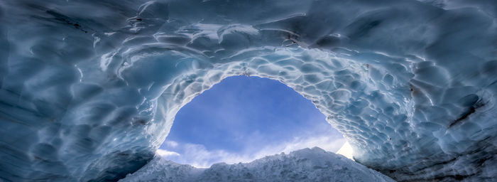 Aerial view of frozen landscape