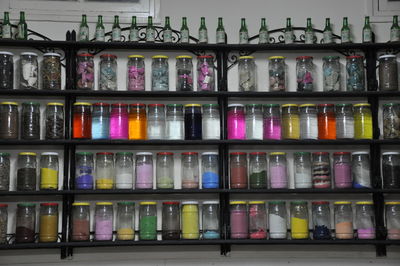 Multi colored pencils in row