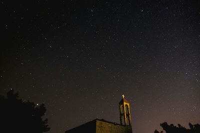 Low angle view of trees at night