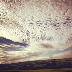 Scenic view of landscape against cloudy sky