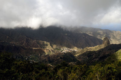 High angle view of landscape against sky