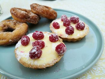 Close-up of dessert in plate on table