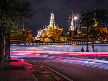 Light trails at night