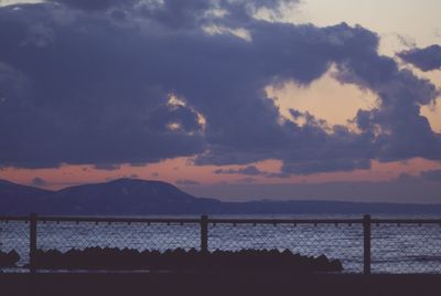 Scenic view of sea at sunset