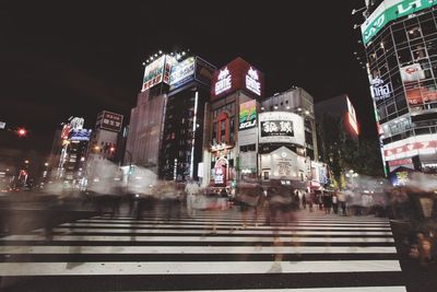 Illuminated city at night