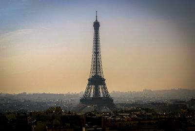 Communications tower in city