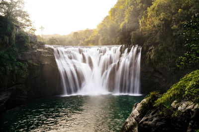 Scenic view of waterfall