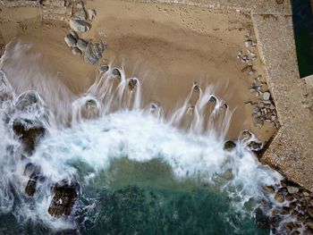 High angle view of beach