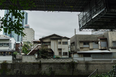 Low angle view of residential buildings against sky