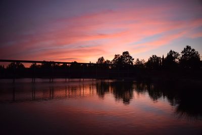 Scenic view of lake during sunset