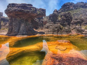 Rock formations in water