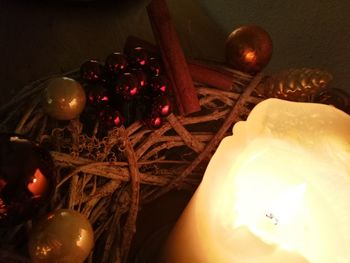 Close-up of illuminated christmas lights