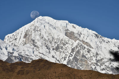 Scenic view of mountains against clear sky