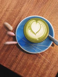 Directly above shot of coffee on table