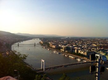 Bridge over river in city