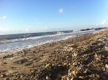 Scenic view of beach against sky