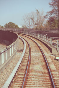 Railroad track on bridge