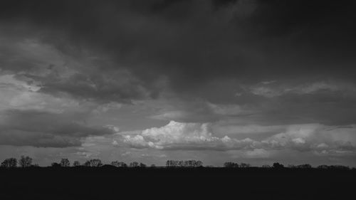 Scenic view of landscape against cloudy sky