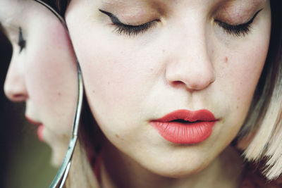 Close-up portrait of a woman