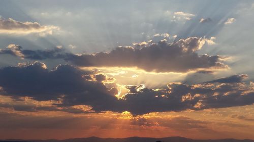 Low angle view of sky at sunset