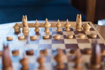 Close-up of chess pieces