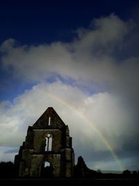 Low angle view of built structure against cloudy sky