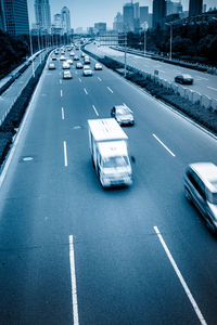 Traffic on road in city