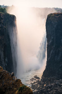 Scenic view of waterfall