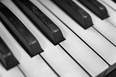 Close-up of piano keys