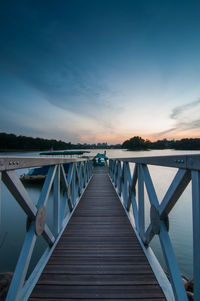 View of pier in sea