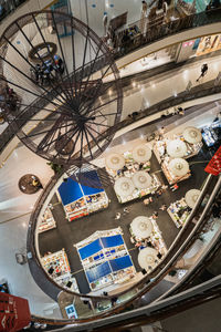 High angle view of ceiling of shopping mall